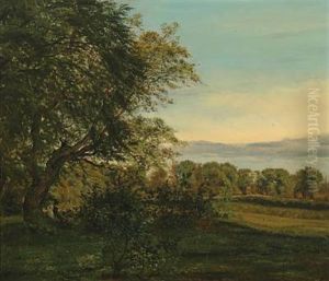 Danish Summerscape With Couple Resting At The Old Oak
