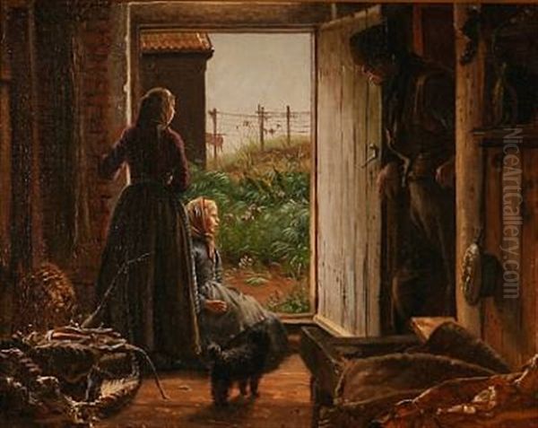 Fishermen Interior With A Young Girl Waiting In The Doorway - view 1