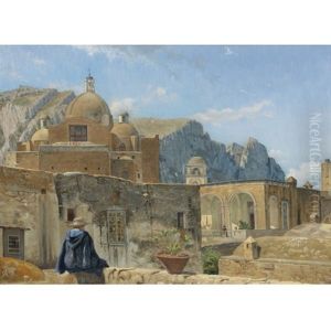 A Young Boy Seated On A Wall, Overlooking Capri