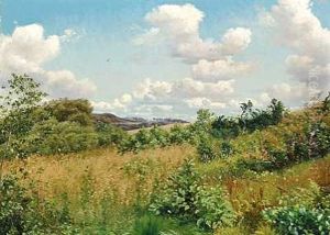 Landskab Ved Knud So, Ry Station by Vilhelm Kyhn