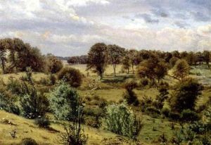 Traeer Og Buske I Bakket Landskab by Vilhelm Kyhn