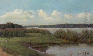 Dansk Sommerlandskab, Parti Fra Sobred by Vilhelm Kyhn