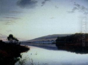 An Extensive River Landscape At Dusk An Extensive River Landscape At Dusk