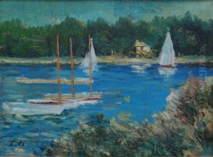 Sailboats On A Lake Sailboats On A Lake