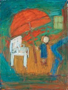 Flicka Under Parasoll (girl Under A Sunshade) by Carl Kylberg