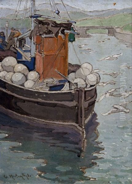 Fishing Boat And Seagulls - view 1