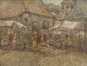 Market Scene, Brittany Market Scene, Brittany