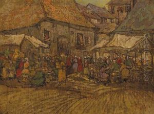 A Contintental Market Square by Georgina Moutray Kyle