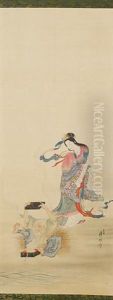 Kakejiku (the Moment Urashima Taro Opened A Tamatebako And Turned Into An Old Man With Otohime Standing Behind Him) Kakejiku (the Moment Urashima Taro Opened A Tamatebako And Turned Into An Old Man With Otohime Standing Behind Him)