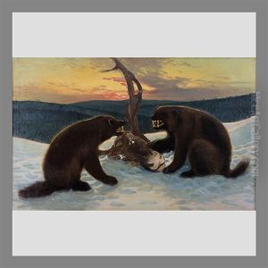 Two Wolverines by Juho Kyyhkynen