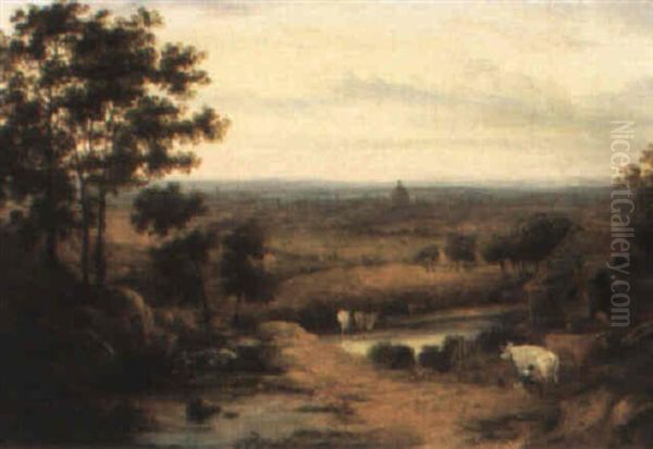 Landscape With A Distant View Of London From Hampstead - view 1