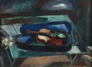 Nature Morte Au Violon by Amedee Marie Dominique Dubois de La Patelliere
