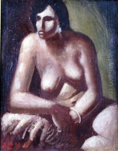 Nu De Face Accoude by Amedee Marie Dominique Dubois de La Patelliere