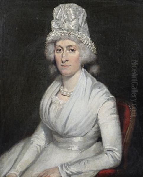 Portrait Of A Seated Woman In White - view 1