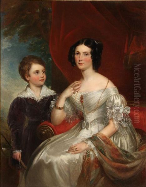 Portrait Of Lady Georgiana Bertie And Her Son Charles - view 1