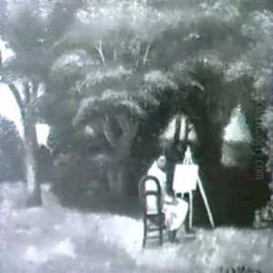 Femme Au Chevalet Sous La Charmille, 1929 Femme Au Chevalet Sous La Charmille, 1929