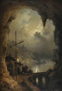Vue D'amalfi Depuis La Grotte Du Couvent Des Capucins by Gioacchino La Pira