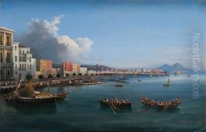 Pecheurs Dans Le Golfe De Naples by Gioacchino La Pira