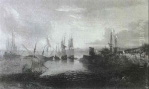 Vue Fantaisiste D'un Port Mediterraneen by Jean-Baptiste de LaRose