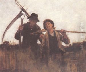 Returning From The Fields by Henry Herbert La Thangue
