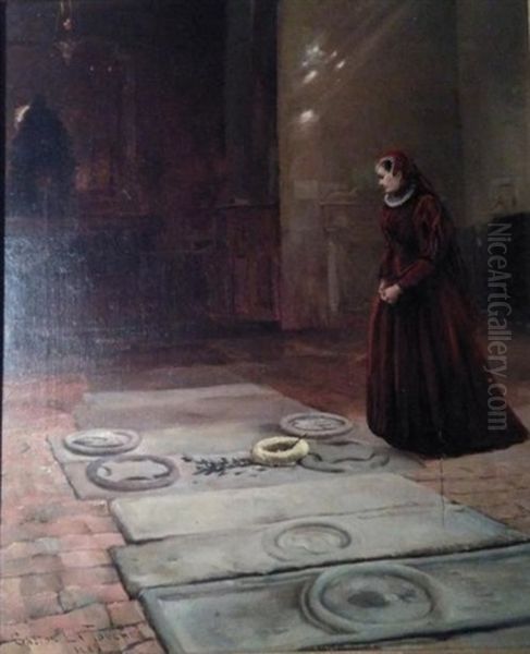 Jeune Femme Devant Un Tombeau - view 1