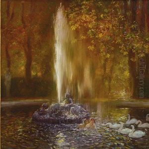 Le Jet D'eau De Versailles by Gaston La Touche