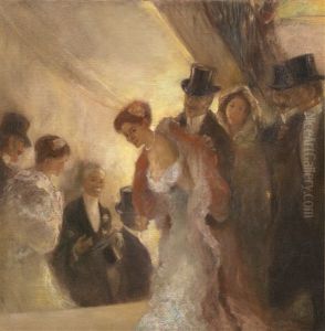 A L'opera by Gaston La Touche