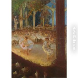 Ballerinas In The Theatre - Le Ballet by Gaston La Touche