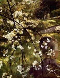 Jeune Femme A La Branche De Fleurs Jeune Femme A La Branche De Fleurs