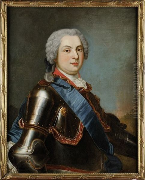 Portrait En Buste Du Dauphin Louis De France En Cuirasse, Portant Le Grand Cordon L'ordre Du Saint Esprit - view 1