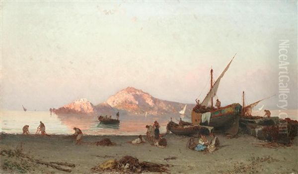 Neapolitan Fishermen On The Shore - view 1