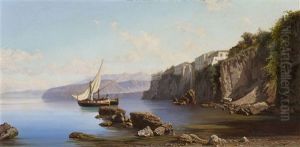 A Fishing Boat In The Bay Of Sorrent by Alessandro la Volpe