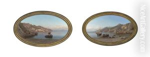 The Amalfi Coast With Fishing Boats (pair) by Alessandro la Volpe