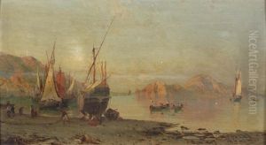 Fishing Boats On The Italian Coast by Alessandro la Volpe