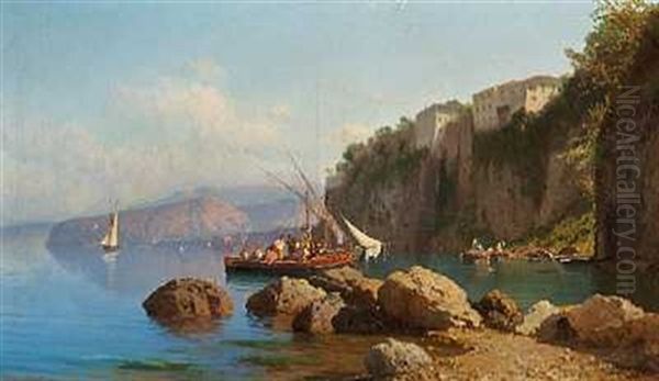 Folkeliv Ved Kysten Ved Sorrento I Napolibugten - view 1