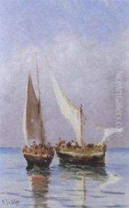 Barche Di Pescatori In Mare by Alessandro la Volpe