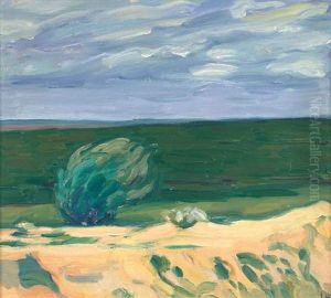 Landschaft Mit Vom Sturm Gepeitschten Busch by Wilhelm Laage