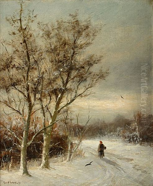 Houtsprokkelaar In Een Winters Landschap - view 1