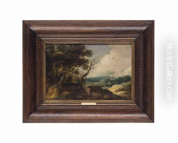 A Wooded Landscape With Travellers And Shepherds - view 1