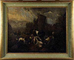 Ruine Et Chien by Adriaen Cornelisz. Beeldemaker