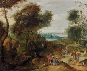Cavaliers Et Promeneurs Dans Un Paysage