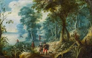 Waldlandschaft Mit Figurlicher Staffage by Jasper van der Laanen