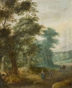 Couple De Promeneurs Sur Un Chemin En Bordure De Foret by Jasper van der Laanen