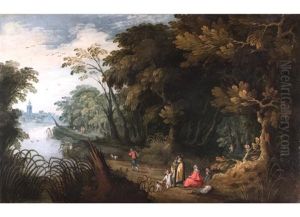 Waldlandschaft Mit Staffagefiguren Waldlandschaft Mit Staffagefiguren