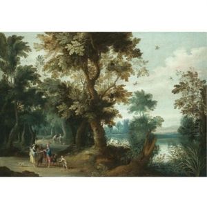 Wooded River Landscape With A Fortune Teller