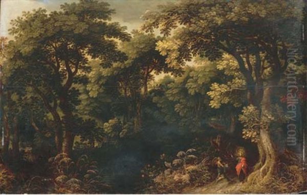 A Wooded Landscape With Christ Tempted By The Devil - view 1