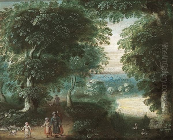Waldlandschaft Mit Reisenden - view 1