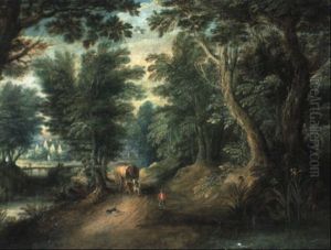 Waldlandschaft Mit Reisenden by Jasper van der Laanen