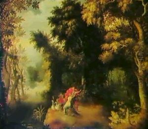 Wooded River Landscape With Venus And Adonis