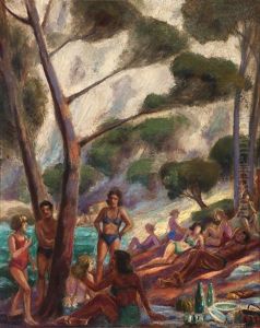 Lakeside Bathers by Lucien A. Labaudt